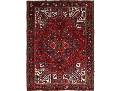Red 8'0" x 10'8" Traditional Hand knotted Wool Rug - Sku: O085313