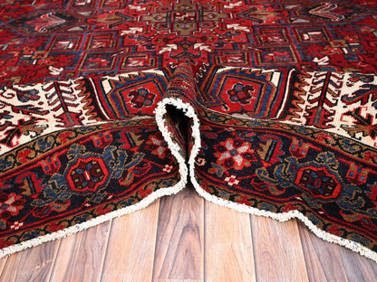 Red 8'0" x 10'8" Traditional Hand knotted Wool Rug - Sku: O085313