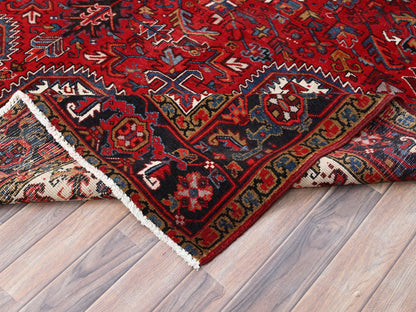 Red 8'0" x 10'8" Traditional Hand knotted Wool Rug - Sku: O085313