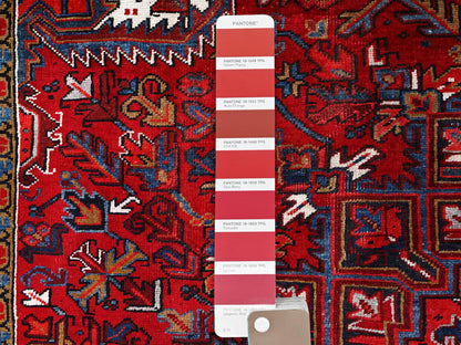 Red 8'0" x 10'8" Traditional Hand knotted Wool Rug - Sku: O085313