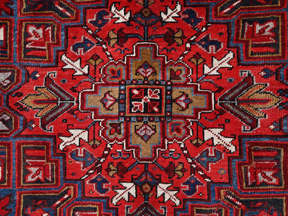 Red 8'0" x 10'8" Traditional Hand knotted Wool Rug - Sku: O085313