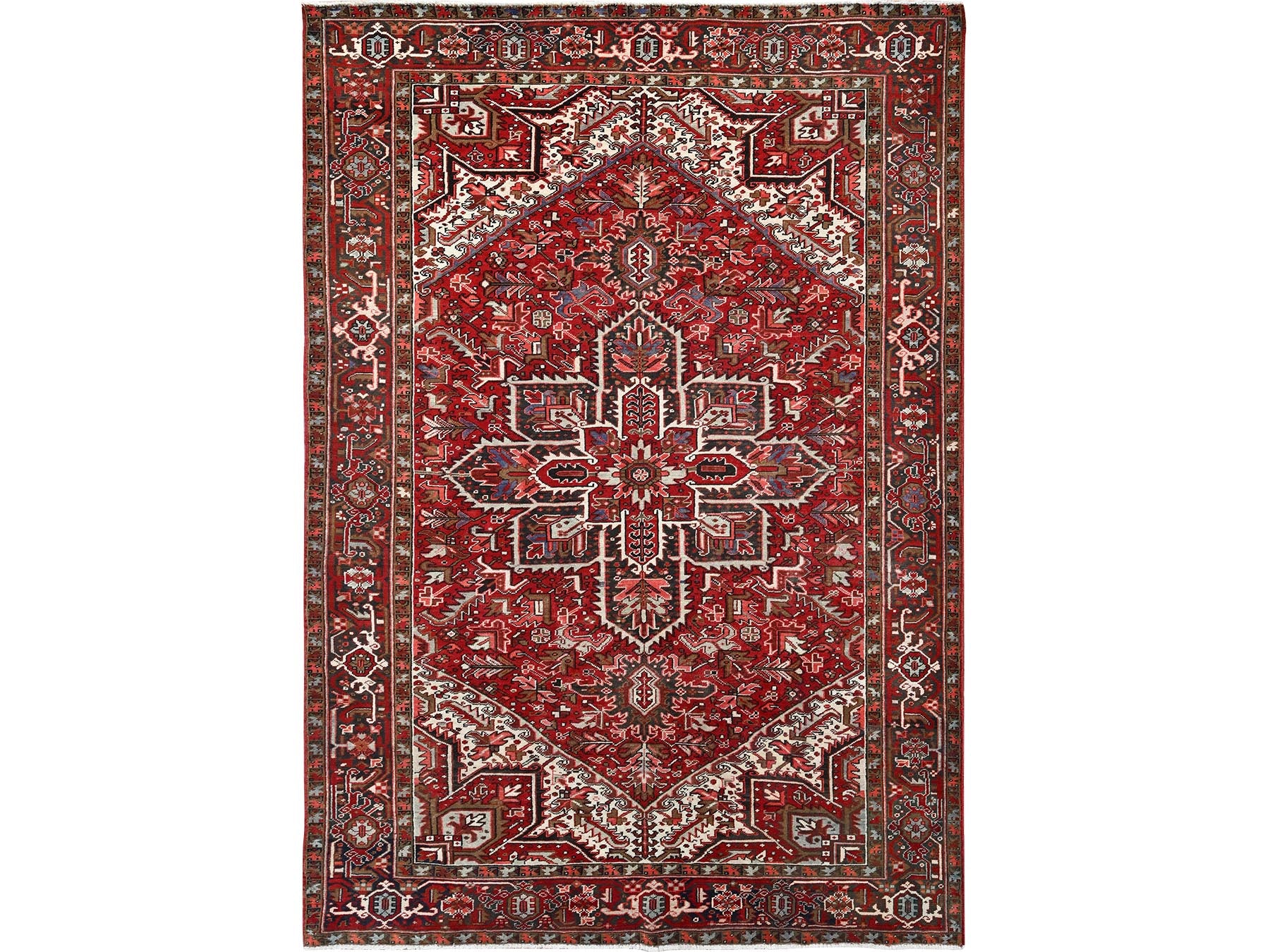 Heriz Heriz hand-knotted wool rug in Red, 7'9" x 10'10" — SKU O085339