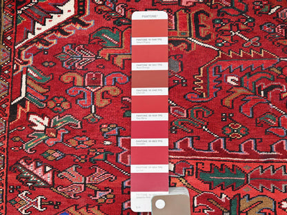 Heriz Heriz hand-knotted wool rug in Red & Black, 10'1" x 12'9" — SKU O085382 (view 7)
