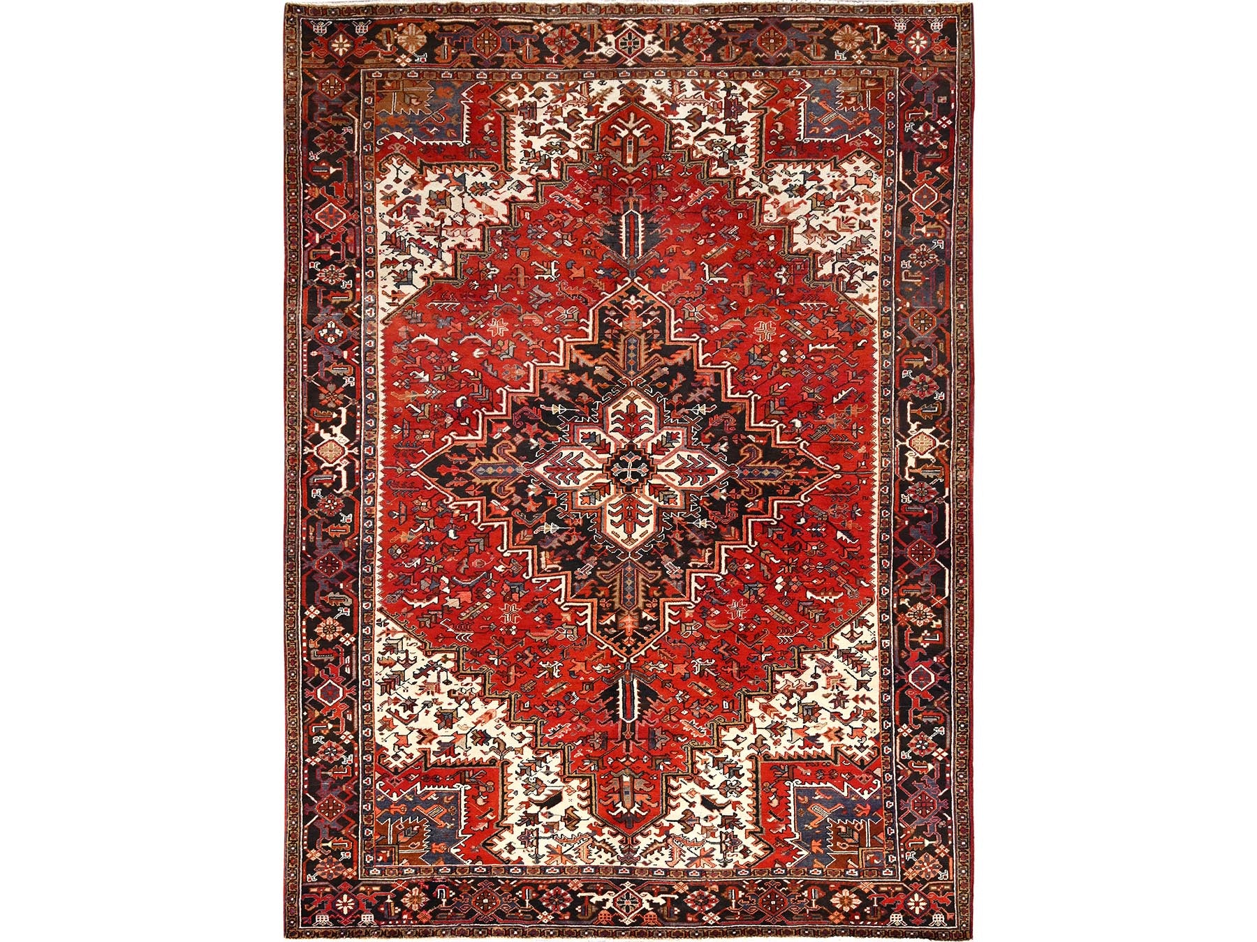 Heriz Heriz hand-knotted wool rug in Red & Black, 8'3" x 10'10" — SKU O085385