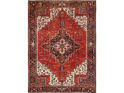 Heriz Heriz hand-knotted wool rug in Red & Black, 8'3" x 10'10" — SKU O085385