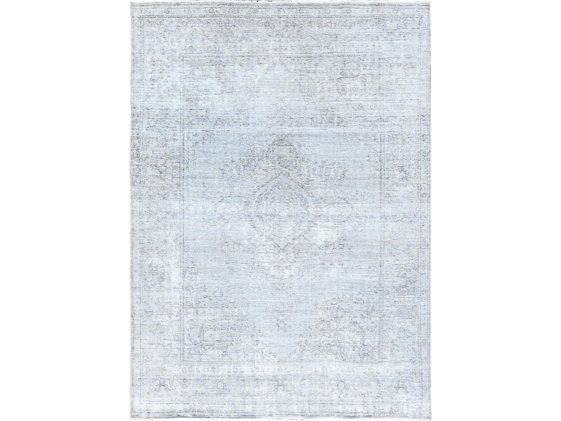 Gray 6'6" x 9'6" Vintage Hand knotted Wool Rug - Sku: O085402