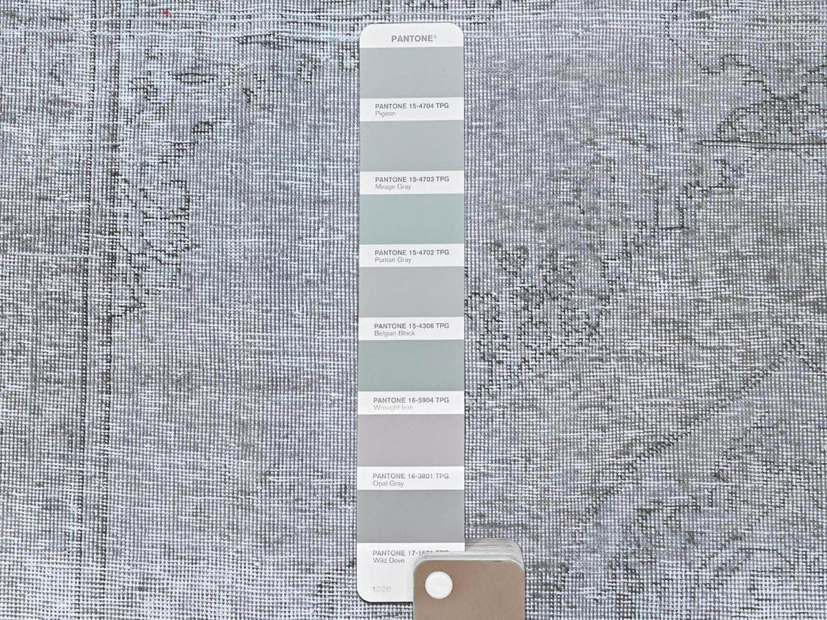 Tabriz Vintage hand-knotted wool rug in Gray, 6'6" x 9'6" — SKU O085402 (view 7)