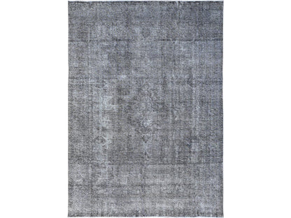 Tabriz Vintage hand-knotted wool rug in Gray & Dark Gray, 9'4" x 12'10" — SKU O085406