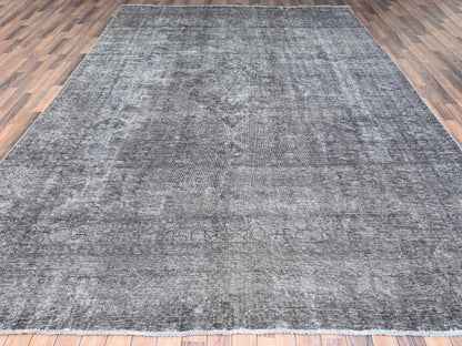 Tabriz Vintage hand-knotted wool rug in Gray & Dark Gray, 9'4" x 12'10" — SKU O085406 (view 2)