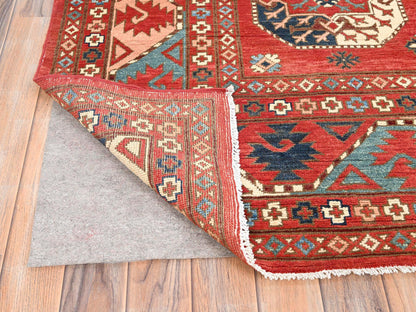 Kazak Tribal & Geometric hand-knotted wool rug in Red, 8'2" x 9'10" — SKU O085416 (view 4)
