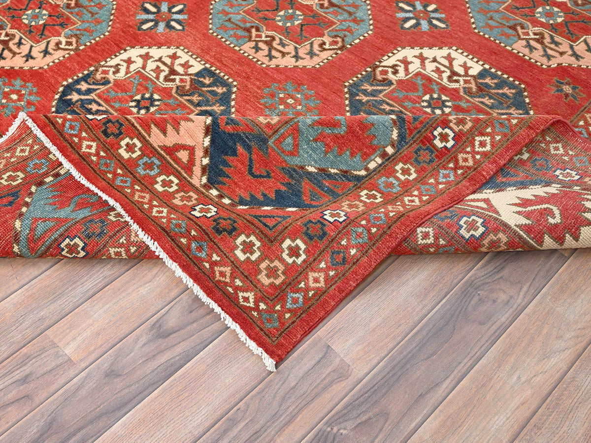 Kazak Tribal & Geometric hand-knotted wool rug in Red, 8'2" x 9'10" — SKU O085416 (view 6)