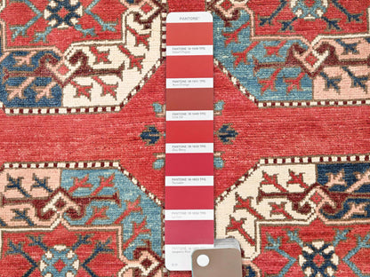 Kazak Tribal & Geometric hand-knotted wool rug in Red, 8'2" x 9'10" — SKU O085416 (view 7)