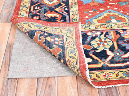 Heriz Heriz hand-knotted wool rug in Red & Blue, 9' x 11'6" — SKU O085436 (view 4)