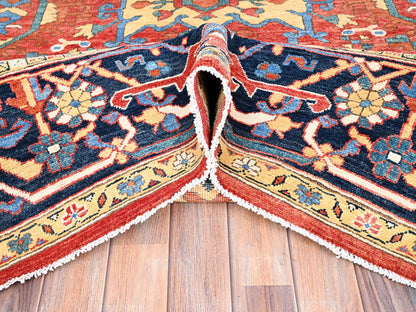 Heriz Heriz hand-knotted wool rug in Red & Blue, 9' x 11'6" — SKU O085436 (view 5)