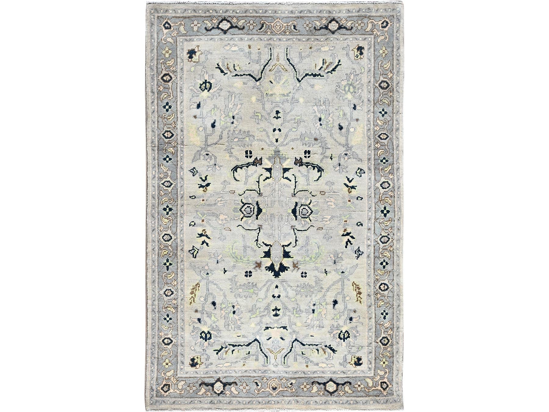 Heriz Heriz hand-knotted wool rug in Blue & Gray, 3'1" x 4'10" — SKU O085509