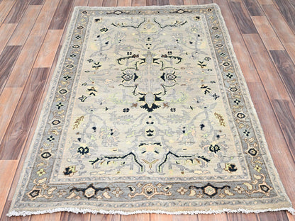 Blue 3'1" x 4'10" Heriz Hand knotted Wool Rug - Sku: O085509