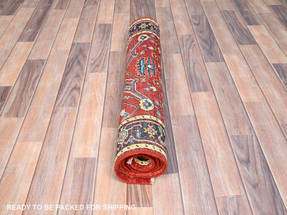 Heriz Heriz hand-knotted wool rug in Red & Blue, 2'10" x 4'7" — SKU O085511 (view 5)