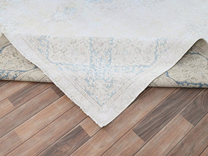 Kerman Vintage hand-knotted wool rug in Ivory & Blue, 9'4" x 12'3" — SKU O085525 (view 6)