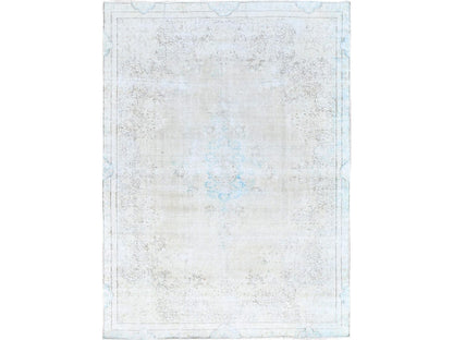 Kerman Vintage hand-knotted wool rug in Ivory & Blue, 7'2" x 9'10" — SKU O085529