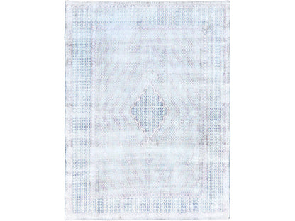 Blue 7'9" x 10'1" Vintage Hand knotted Wool Rug - Sku: O085531