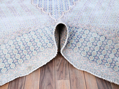 Blue 7'9" x 10'1" Vintage Hand knotted Wool Rug - Sku: O085531