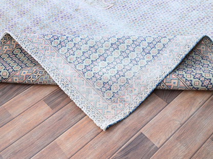 Blue 7'9" x 10'1" Vintage Hand knotted Wool Rug - Sku: O085531