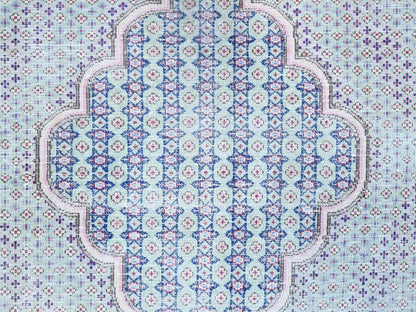 Blue 7'9" x 10'1" Vintage Hand knotted Wool Rug - Sku: O085531
