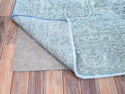 Blue 7'1" x 10'7" Vintage Hand knotted Wool Rug - Sku: O085540