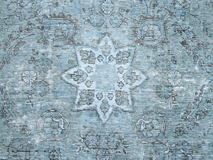 Blue 7'1" x 10'7" Vintage Hand knotted Wool Rug - Sku: O085540