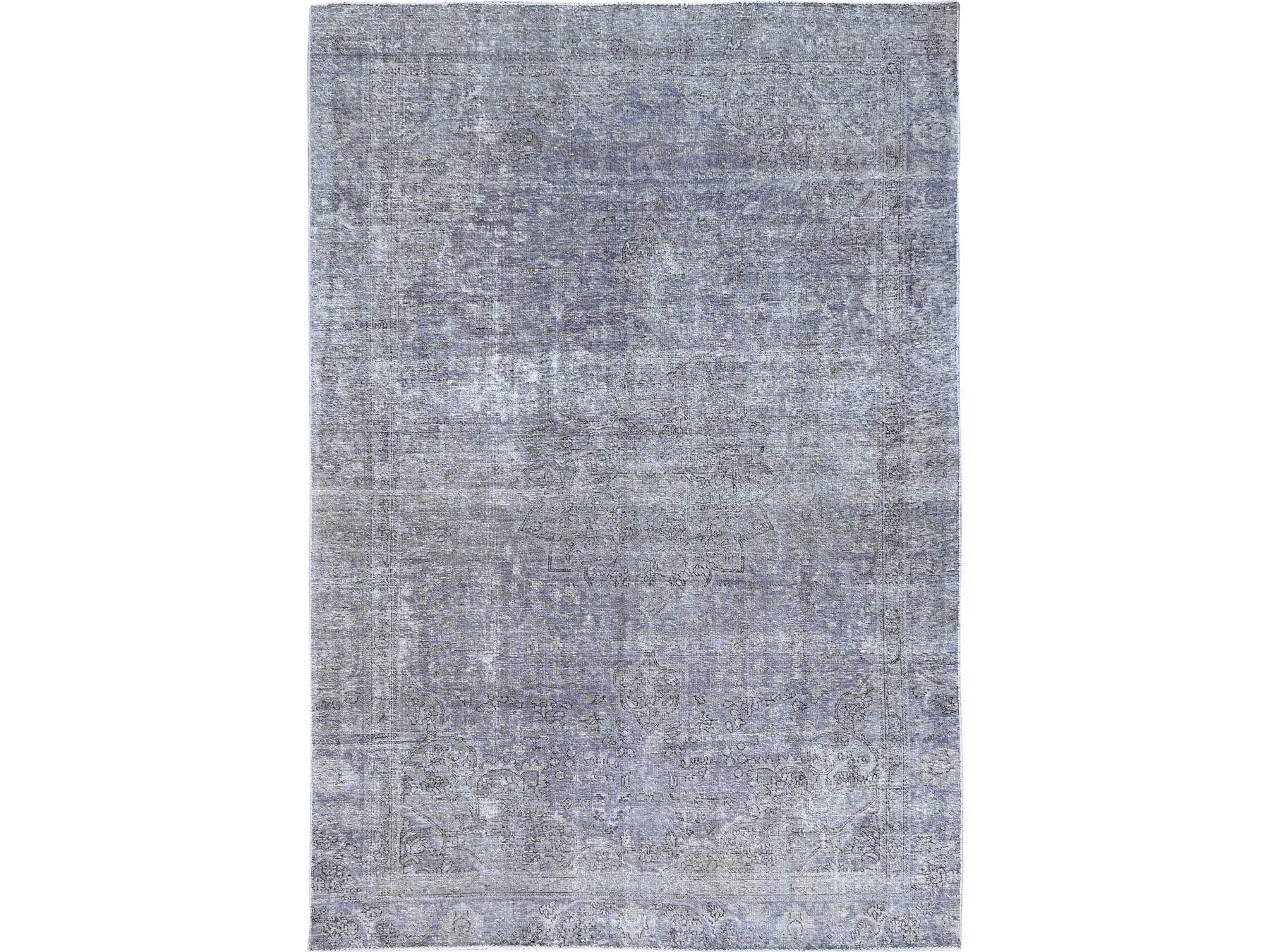 Tabriz Vintage hand-knotted wool rug in Purple, 7'1" x 10'4" — SKU O085541