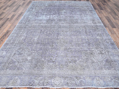 Tabriz Vintage hand-knotted wool rug in Purple, 7'1" x 10'4" — SKU O085541 (view 2)