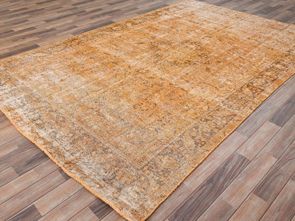 Orange 6'5" x 10'0" Vintage Hand knotted Wool Rug - Sku: O085542