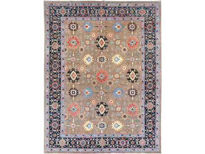 Brown 9'0" x 11'9" Heriz Hand knotted Wool Rug - Sku: O085634