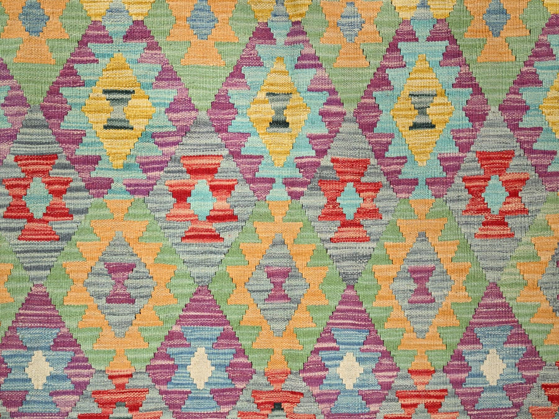 Flatweave / Kilim hand-knotted wool rug in Purple, 6'8" x 9'7", SKU O085708