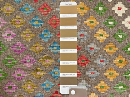 Red 7'0" x 9'8" Flatweave / Kilim Hand woven Wool Rug - Sku: O085710