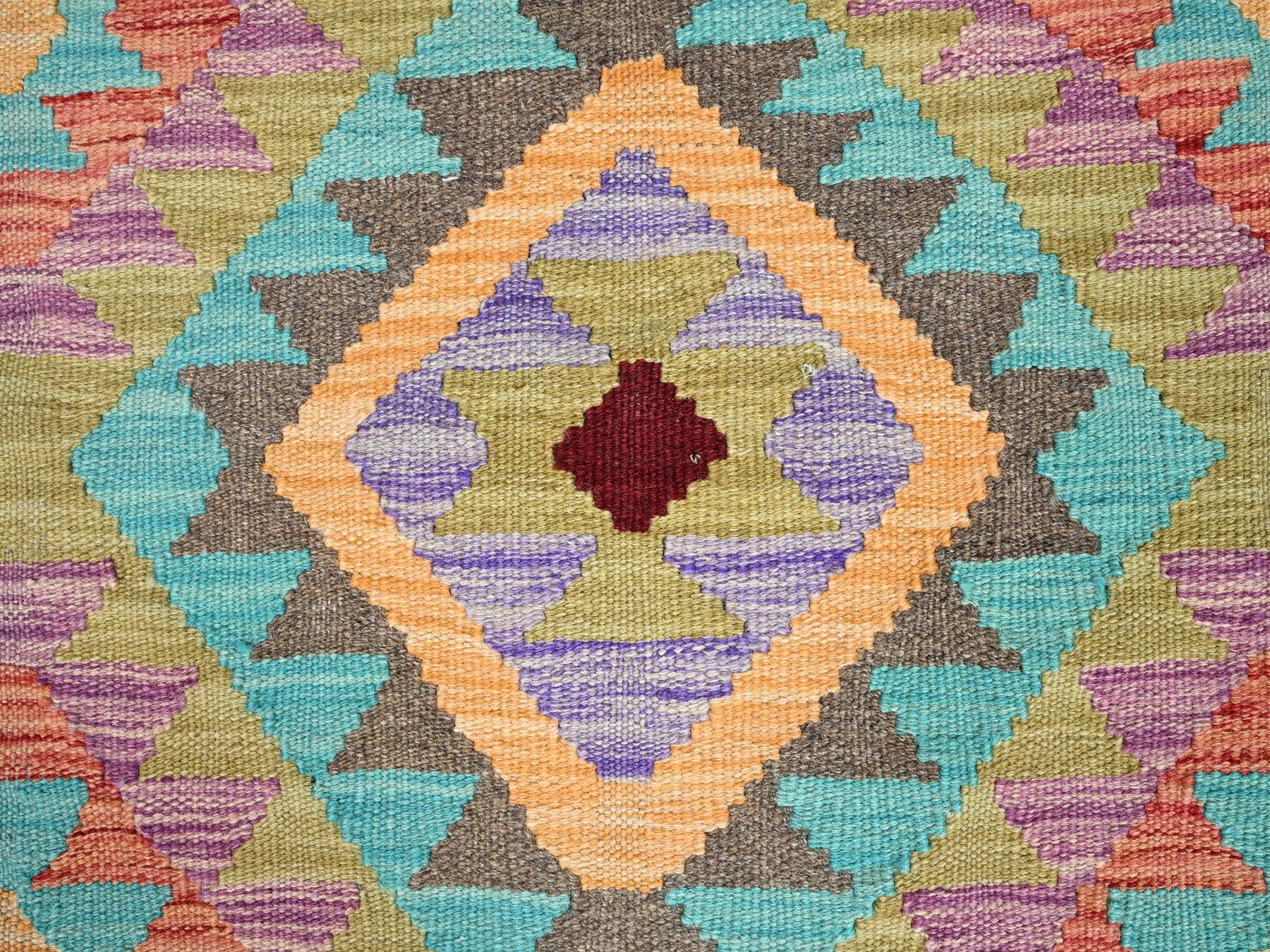 Kilim Flat-Weave hand-knotted wool rug in Brown, 2' x 3' — SKU O085733 (view 2)