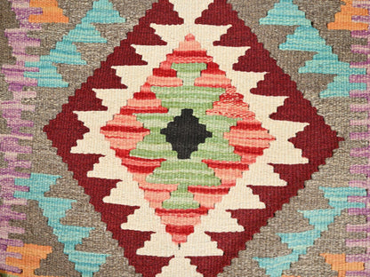 Kilim Flat-Weave hand-knotted wool rug in Gray, 2' x 3' — SKU O085738 (view 2)