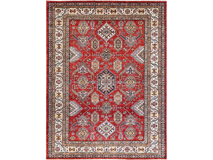 Kazak Kazak hand-knotted wool rug in Red & Ivory, 8'1" x 10'6" — SKU O085785