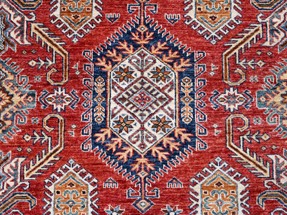 Kazak Kazak hand-knotted wool rug in Red & Ivory, 8'1" x 10'6" — SKU O085785 (view 8)