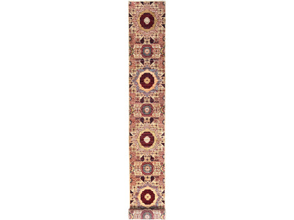 Mamluk Mamluk hand-knotted wool runner in Ivory, 2'3" x 24'8" — SKU O085843
