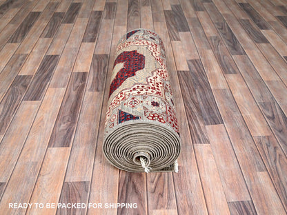 Mamluk Mamluk hand-knotted wool runner in Ivory, 2'4" x 24'8" — SKU O085846 (view 5)