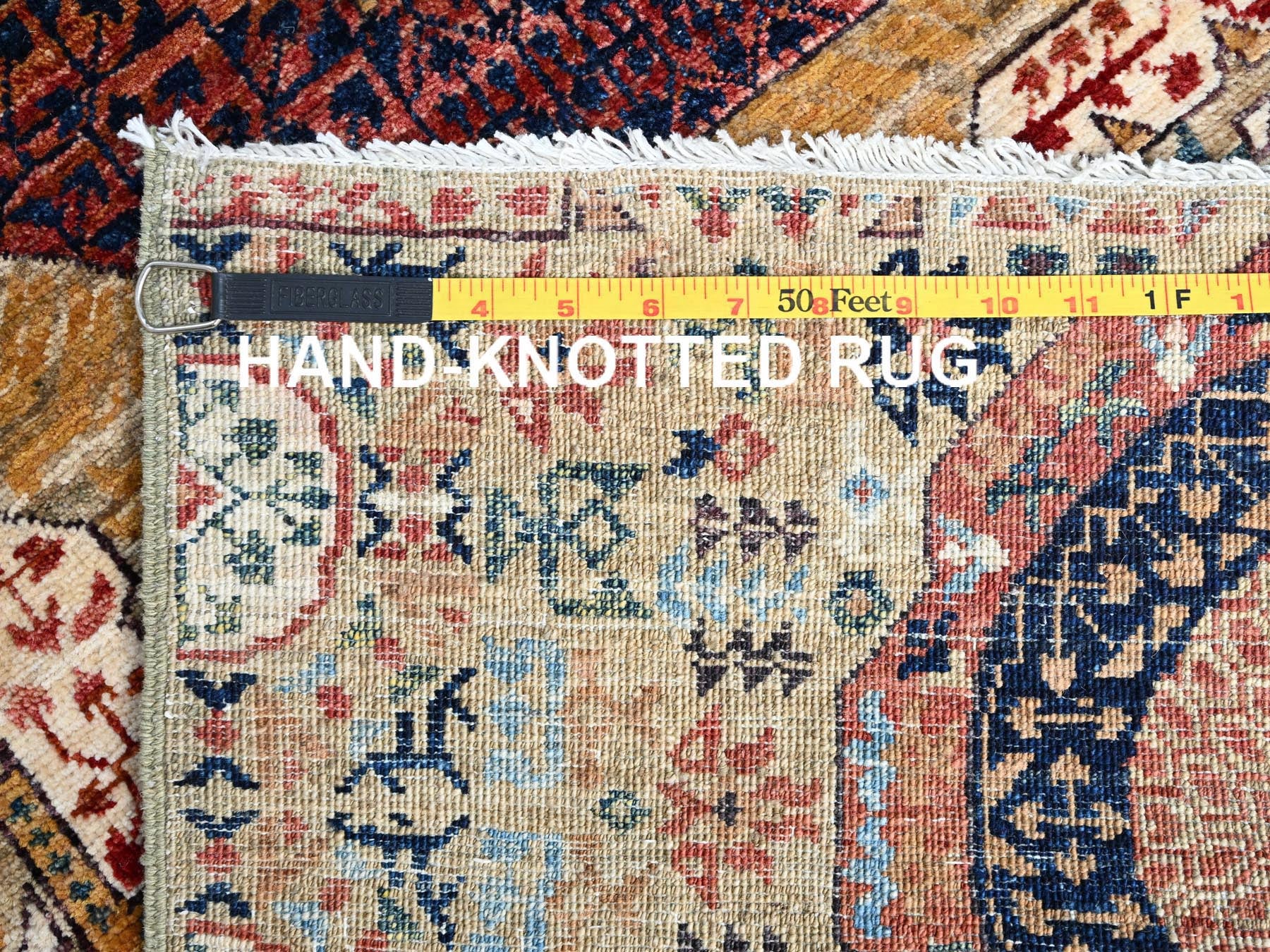 Mamluk Mamluk hand-knotted wool runner in Ivory, 2'5" x 10'3" — SKU O085848 (view 7)
