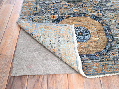 Blue 2'6" x 13'9" Mamluk Hand knotted Wool Rug - Sku: O085849