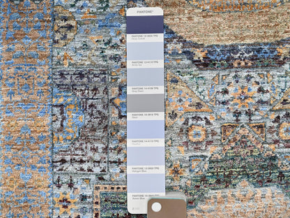Blue 2'6" x 13'9" Mamluk Hand knotted Wool Rug - Sku: O085849