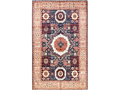 Blue 3'10" x 6'3" Mamluk Hand knotted Wool Rug - Sku: O085852