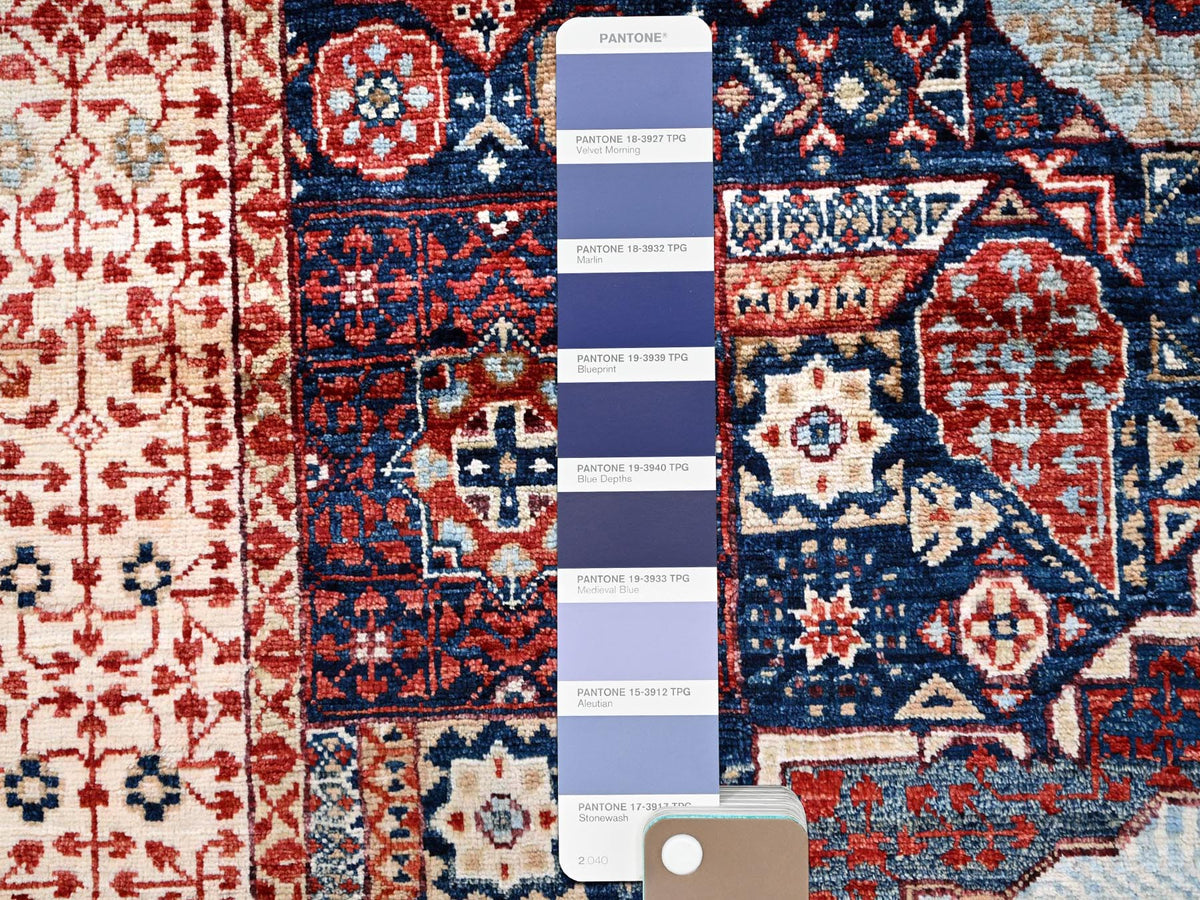 Mamluk Mamluk hand-knotted wool rug in Blue & Beige, 3'10" x 6'3" — SKU O085852 (view 4)