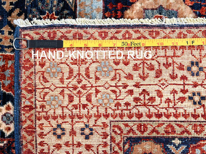 Blue 3'10" x 6'3" Mamluk Hand knotted Wool Rug - Sku: O085852