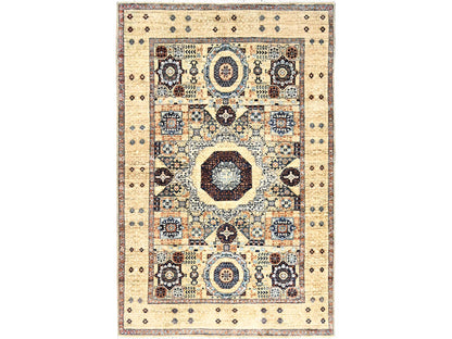 Mamluk Mamluk hand-knotted wool rug in Ivory, 3'10" x 6' — SKU O085859