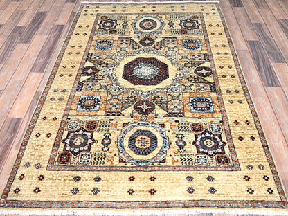 Mamluk Mamluk hand-knotted wool rug in Ivory, 3'10" x 6' — SKU O085859 (view 2)