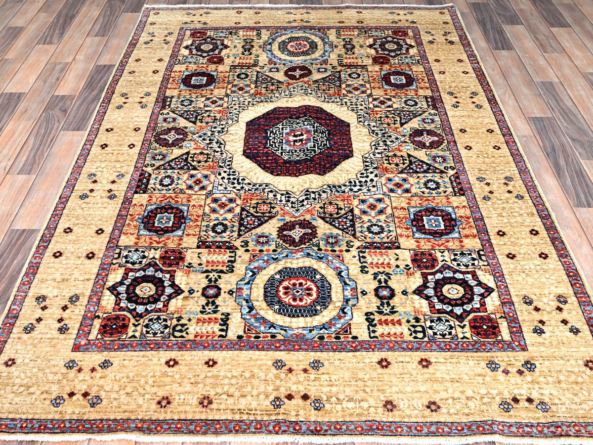 Mamluk Mamluk hand-knotted wool rug in Ivory, 4'9" x 7'1" — SKU O085860 (view 2)